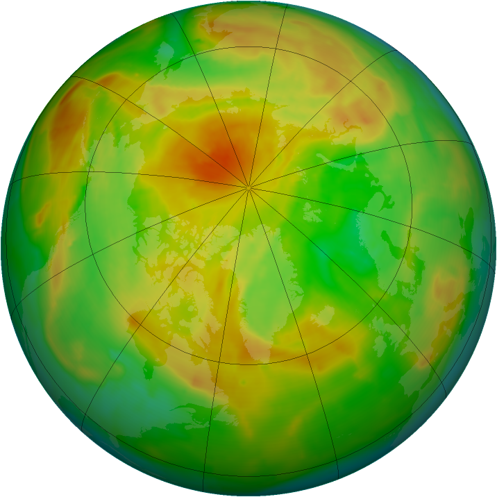 Arctic ozone map for 31 May 2013